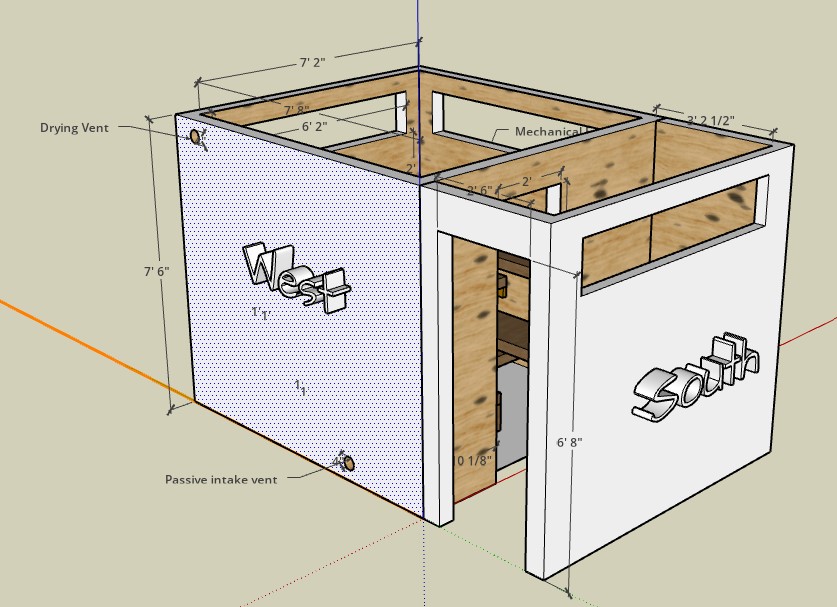8x12 lakeside cabin sauna with changing room, designed remotely